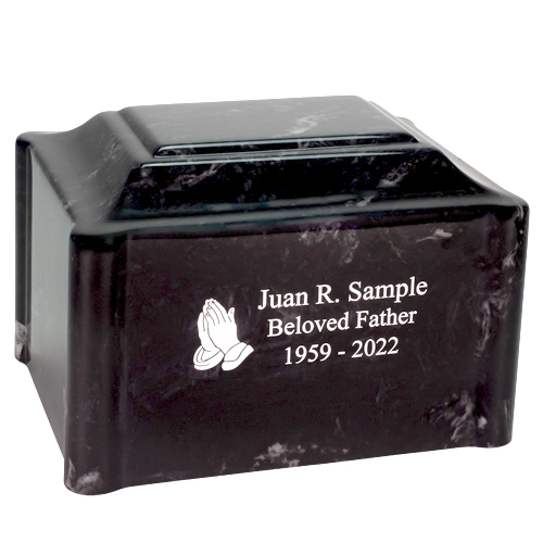 Ringed Marble Cremation Urn | Adult Ashes | Engravable - Memoria